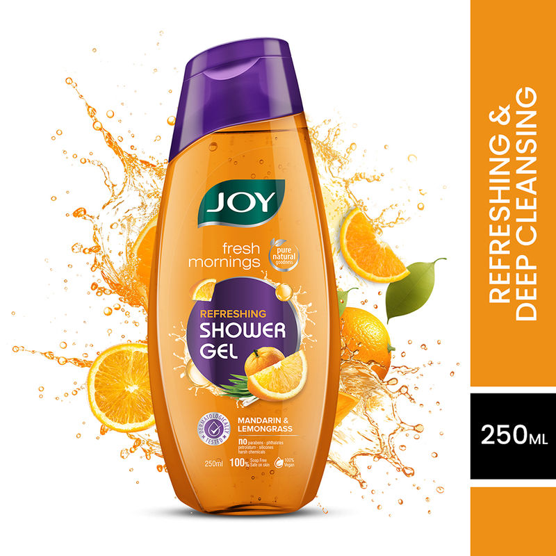 Joy Refreshing Shower Gel Body Wash With Vitamin C, Mandarin & Lemongrass - Paraben & Soap Free