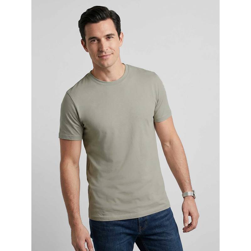 R&B Green Solid Men Round Neck Regular Fit Half Sleeves T-Shirt (S)