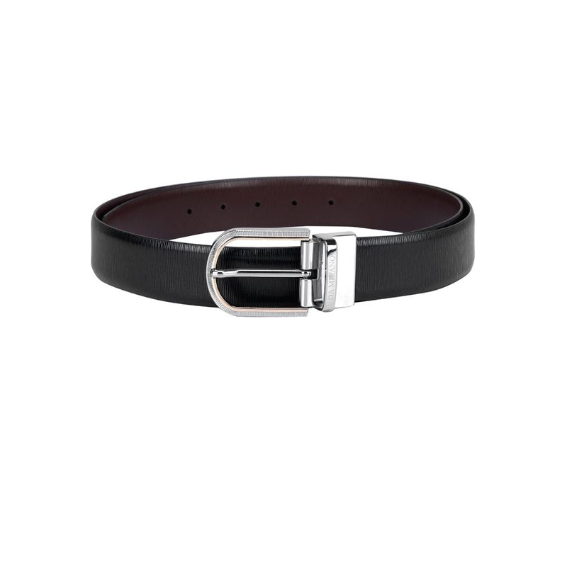 Da Milano Genuine Leather Black & Brown Reversible Belt (85CM)