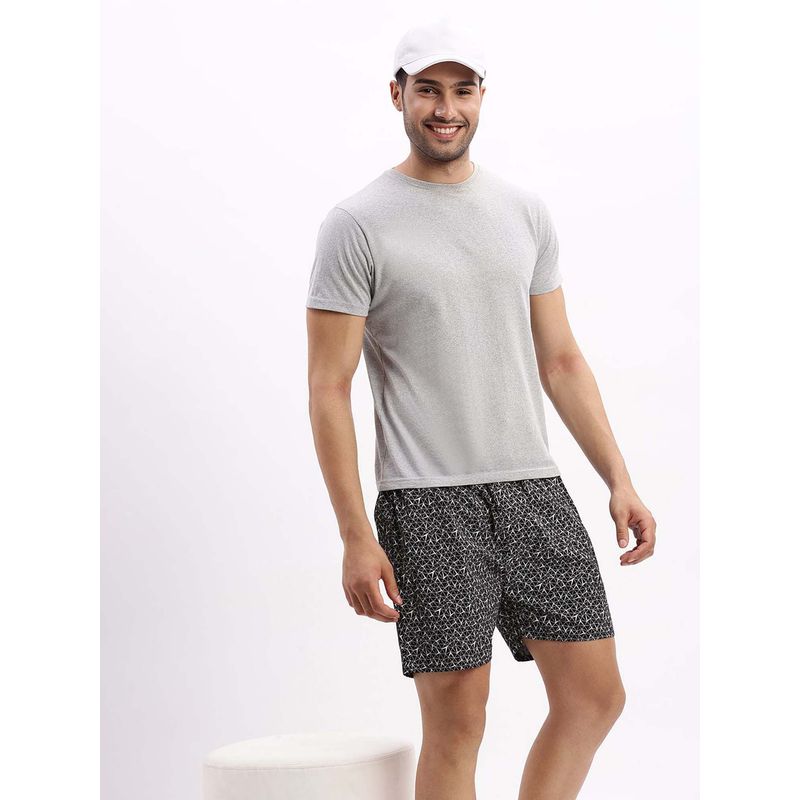 SHOWOFF Men's Printed Cotton Black Boxers (M)