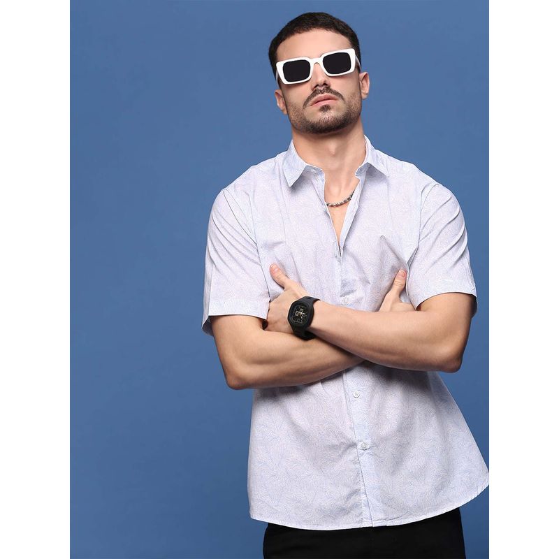 SHOWOFF Men White Floral Slim Fit Shirt (4XL)