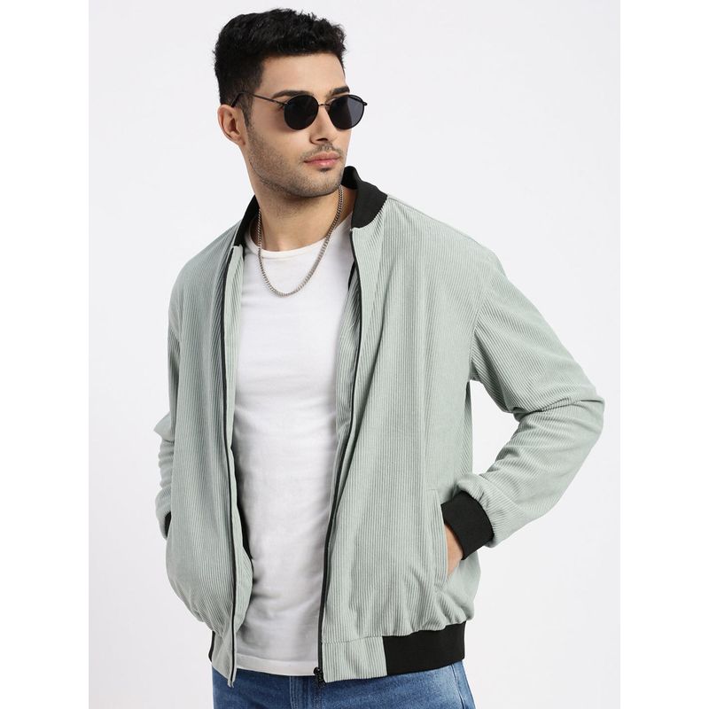 SHOWOFF Mens Sea Green Bomber Jacket (XL)