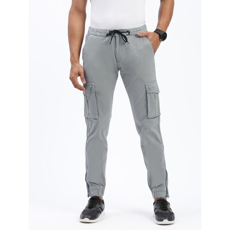 SHOWOFF Men Solid Grey Joggers (30)