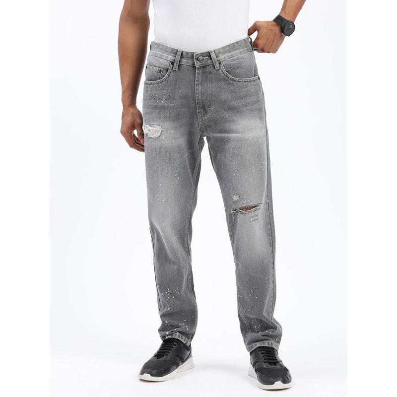 SHOWOFF Men Grey Regular Fit Cropped Jeans (30)