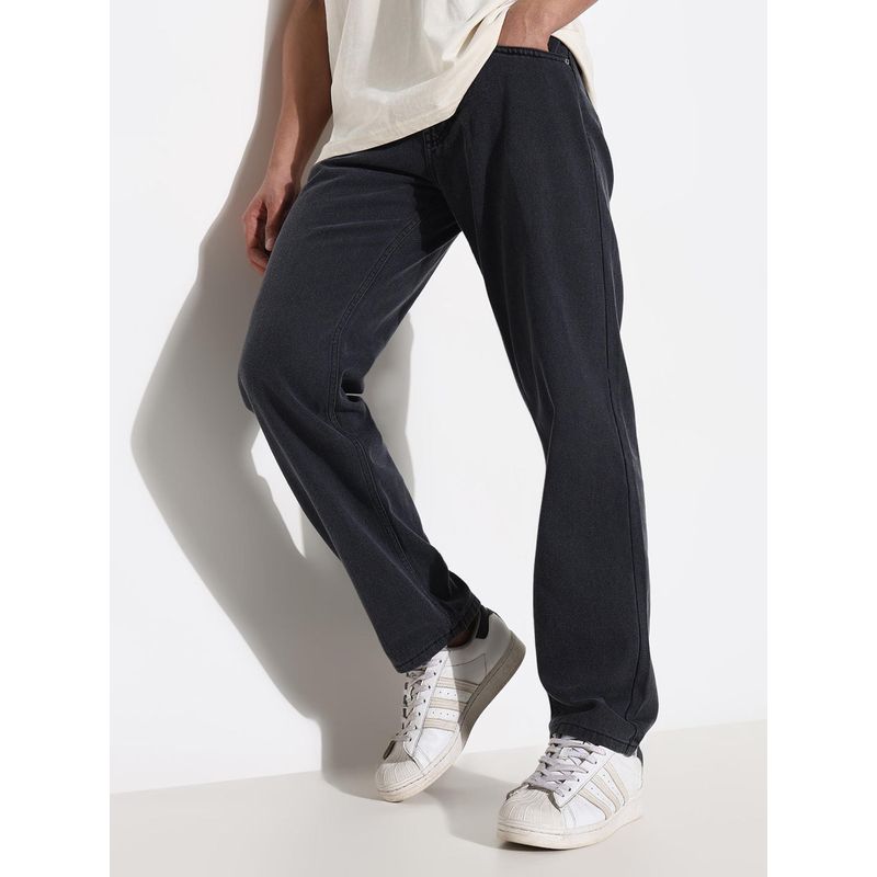 SHOWOFF Mens Grey Straight Fit Jeans (34)