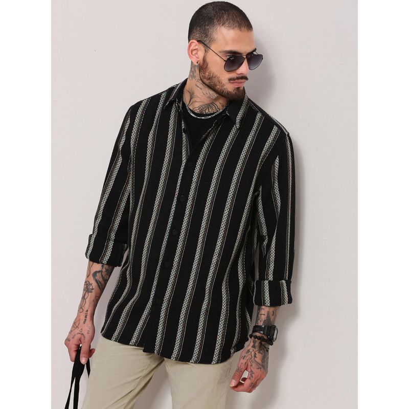 SHOWOFF Edition Black Striped Shacket (S)