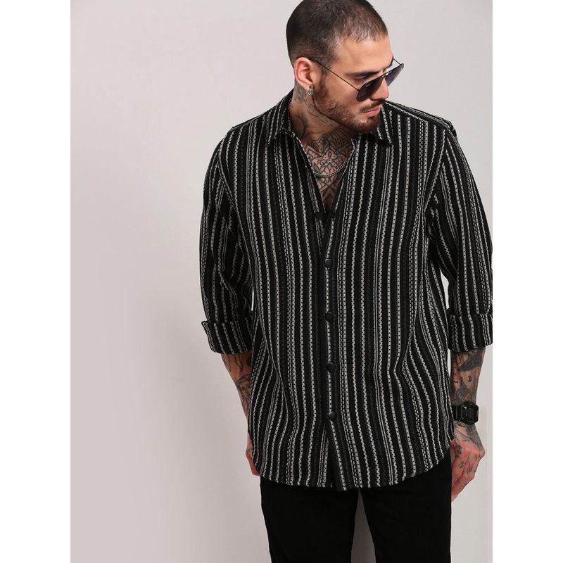 SHOWOFF Edition Black Striped Shacket (M)