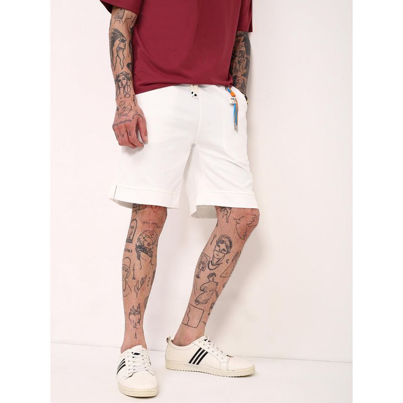 SHOWOFF White Self Design Shorts (40)