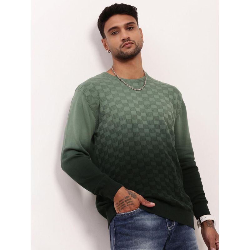 SHOWOFF Men's Green Ombre Sweater (S)