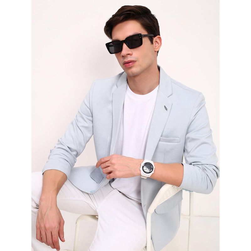 SHOWOFF Mens Blue Solid Single Breasted Blazer (2XL)