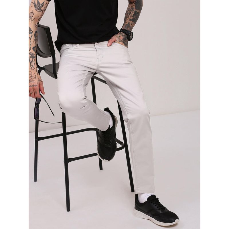 SHOWOFF Mens Grey Slim Fit Jeans (34)