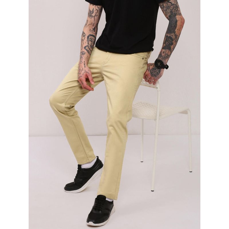 SHOWOFF Mens Khaki Slim Fit Jeans (32)