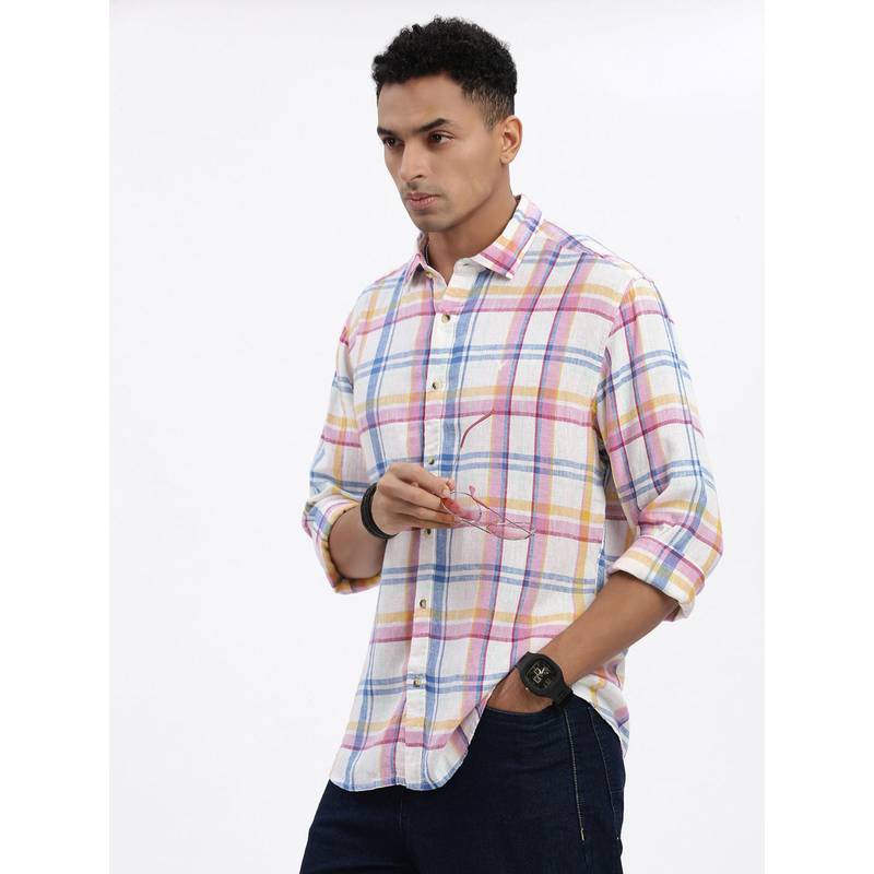 SHOWOFFFF Mens Multi-Color Checked Full Sleeves Shirt (M)