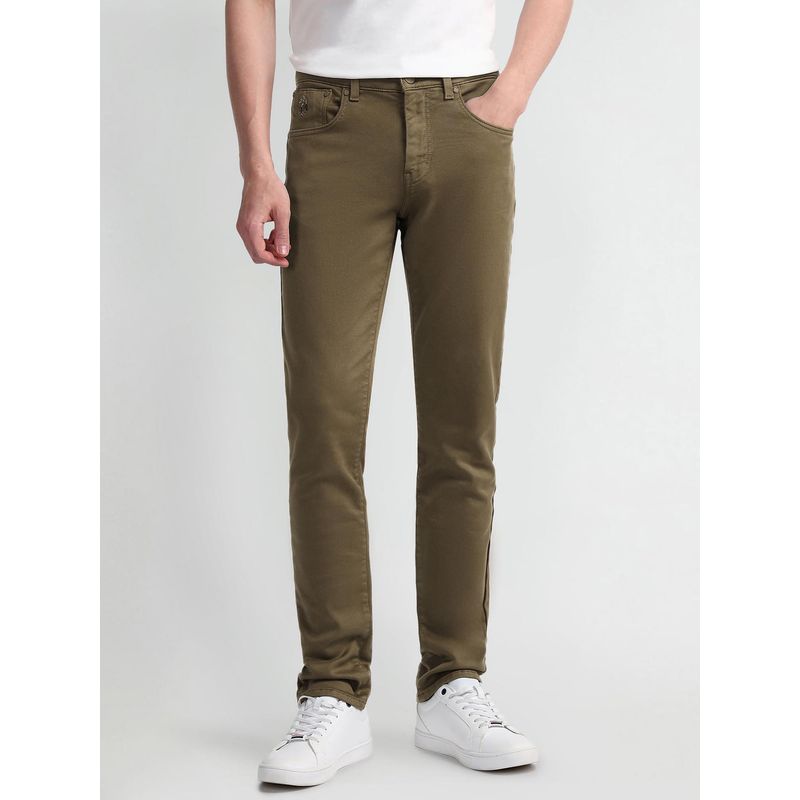 U.S. POLO ASSN. Khaki Cotton Jeans (34)