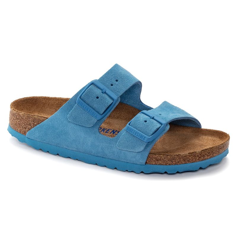 Buy Birkenstock Arizona Soft Footbed Blue Narrow Width Women Two