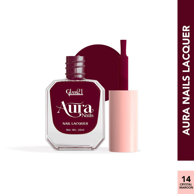 GLAM21 Aura Nails Lacquer - Crystal Maroon