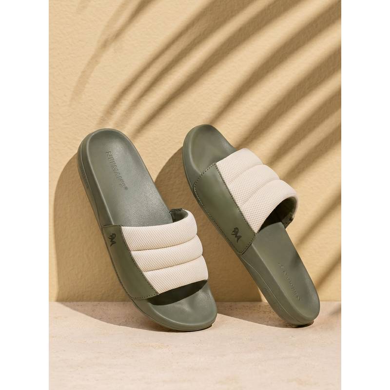 Neeman's Squooshy Women Olive Sliders (UK 7)