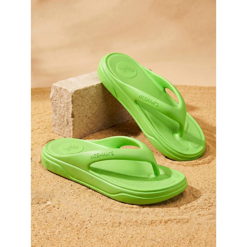 Neeman's Unisex Green Solid Cushers Flipflops (UK 10)