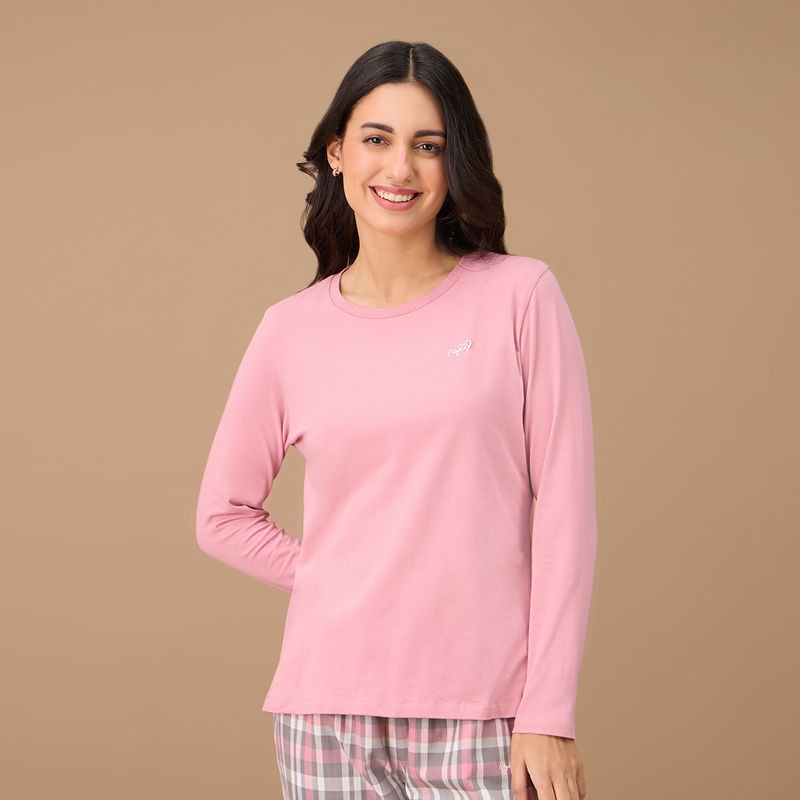Nykd By Nykaa Essential Long Sleeve Tee - NYS807 - Pink (L)