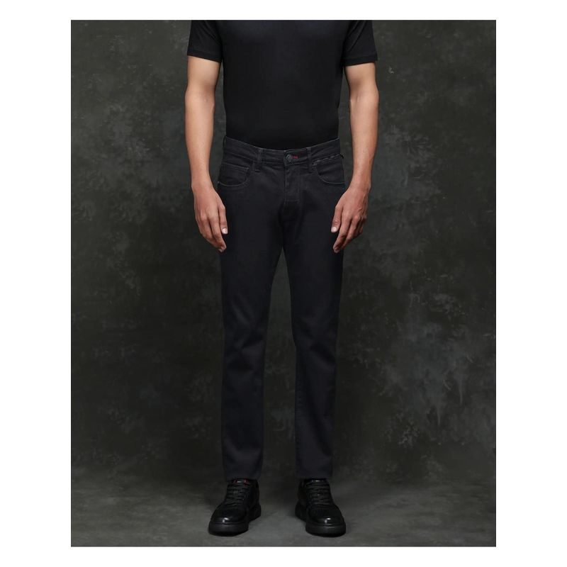 Rare Rabbit Reid Dark Blue Plain Slim Fit Jeans (38)