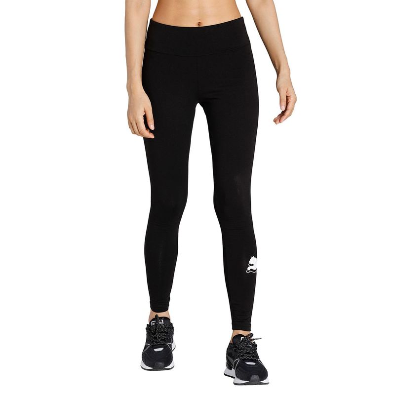 Puma POWER Logo Womens Black Casual Tights (S)