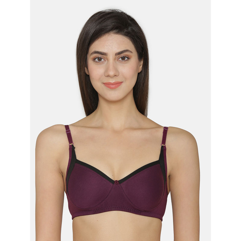 Abelino Purple Non-Wired Non Padded full coverage Bra - Purple (38B)