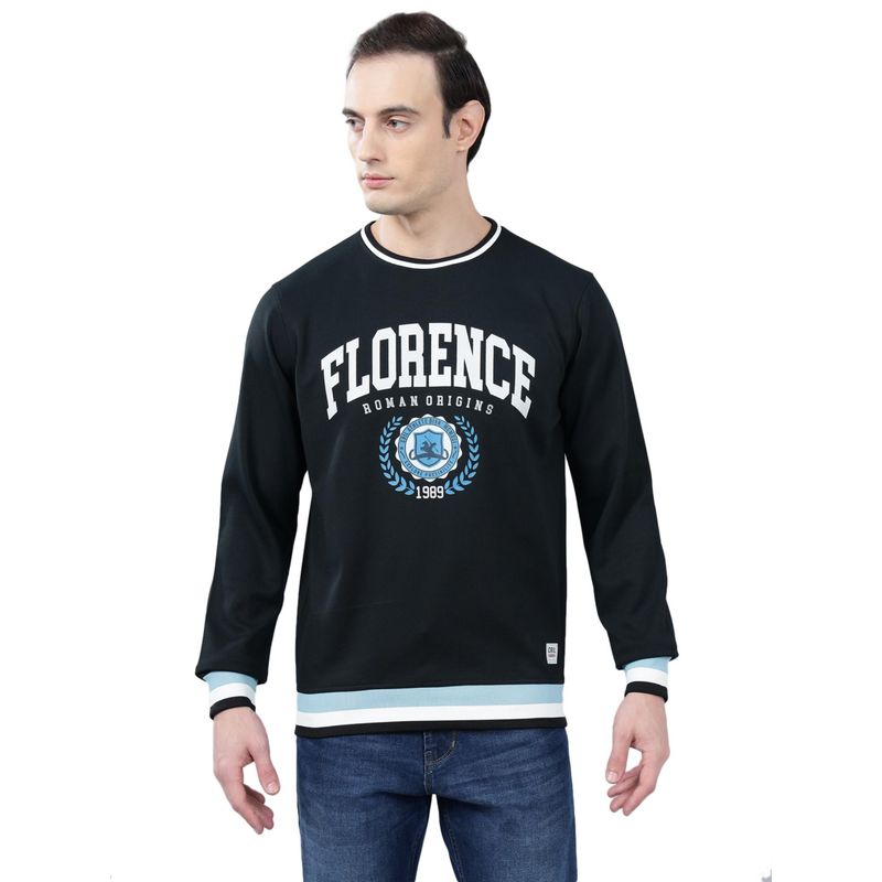 Cantabil Men Navy-Blue Printed Casual Winter Wear Sweatshirt (M)