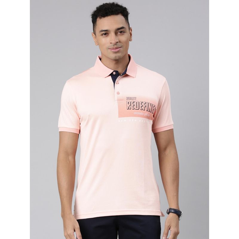 Classic Polo Classic Mens Polo Neck Cotton Blend T-Shirt Peach (M)