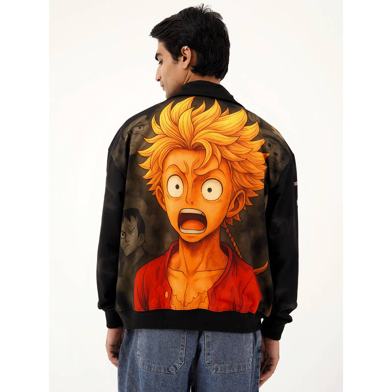 【プレミア】MA-1 Surfboard Jacket HEY YOU! Buy CLAZZEY Black One Piece Anime Pirate King Graphic Printed Zip