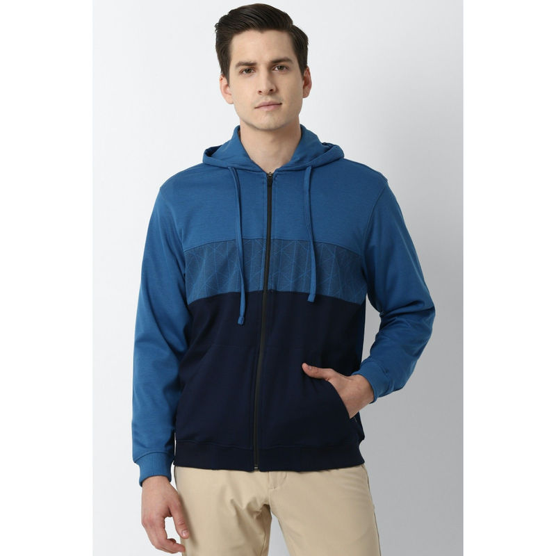 Louis Philippe Men Navy Blue Hoodies (S)