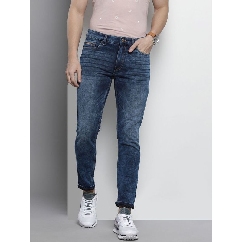The Indian Garage Co Men Slim Fit Paint Splash Mid-Rise Stretchable Jeans (34)