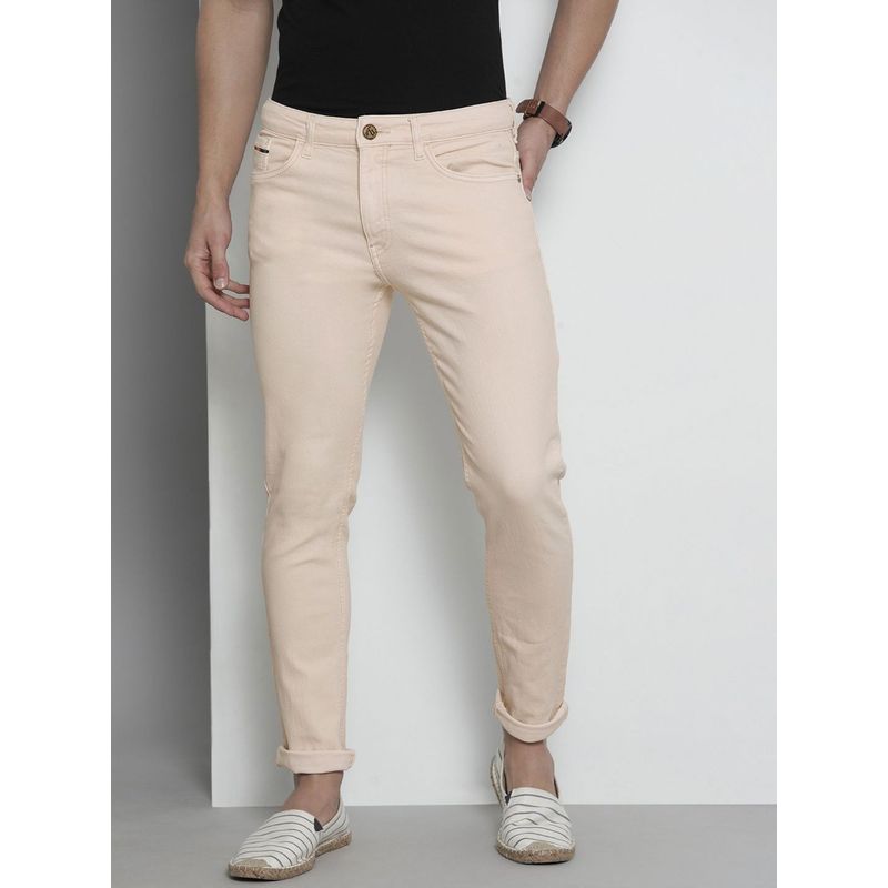 The Indian Garage Co Men Slim Fit Solid Mid-Rise Stretchable Jeans (28)