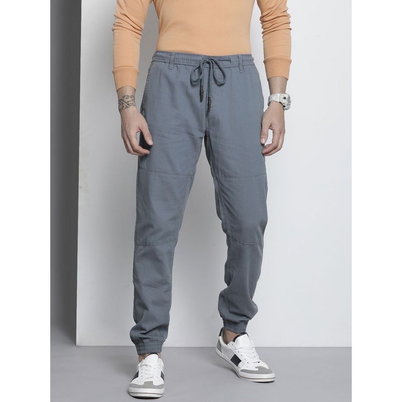 The Indian Garage Co Men Slim Fit Solid Mid-Rise Stretchable Joggers (34)