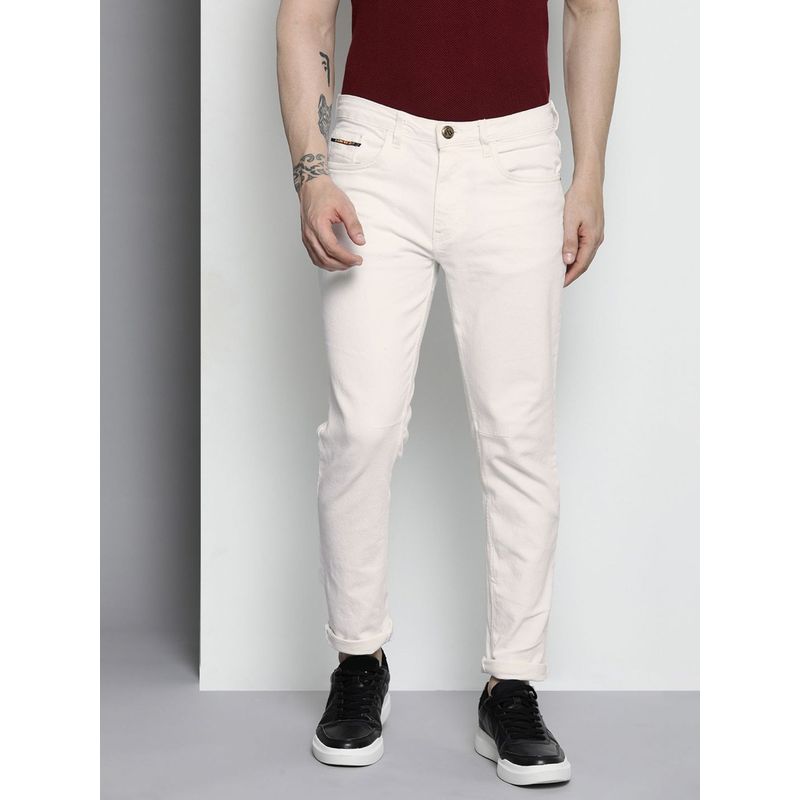 The Indian Garage Co Men Regular Fit Solid Mid-Rise Stretchable Jeans (30)