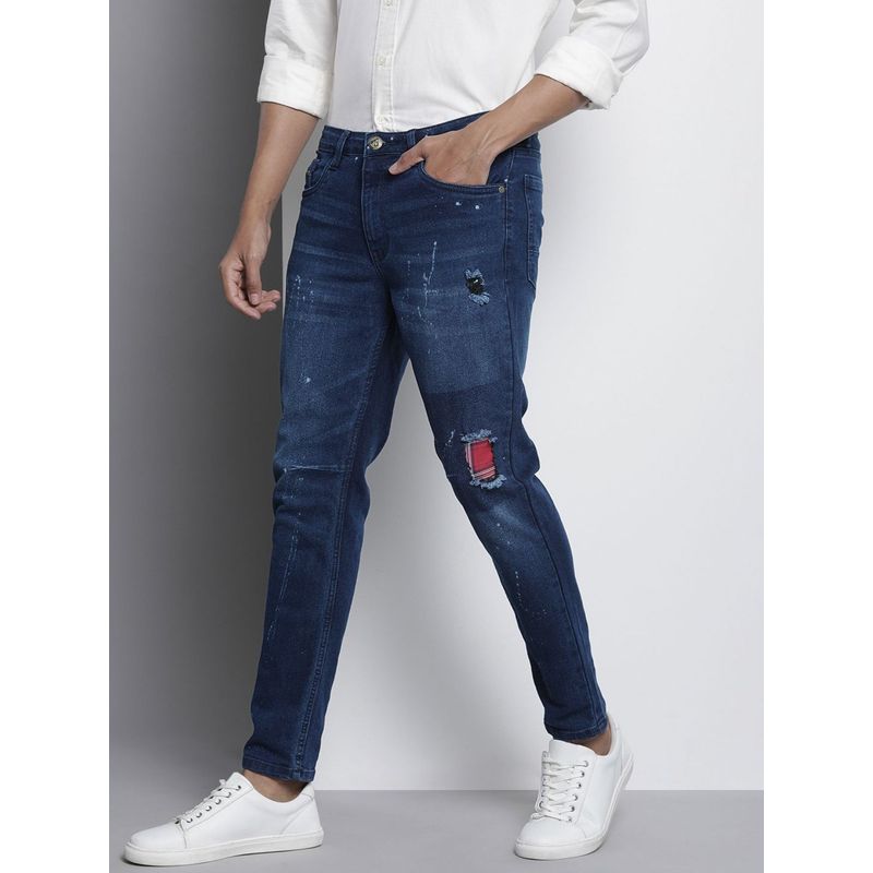 The Indian Garage Co Men Regular Fit Distressed Mid-Rise Stretchable Jeans (28)