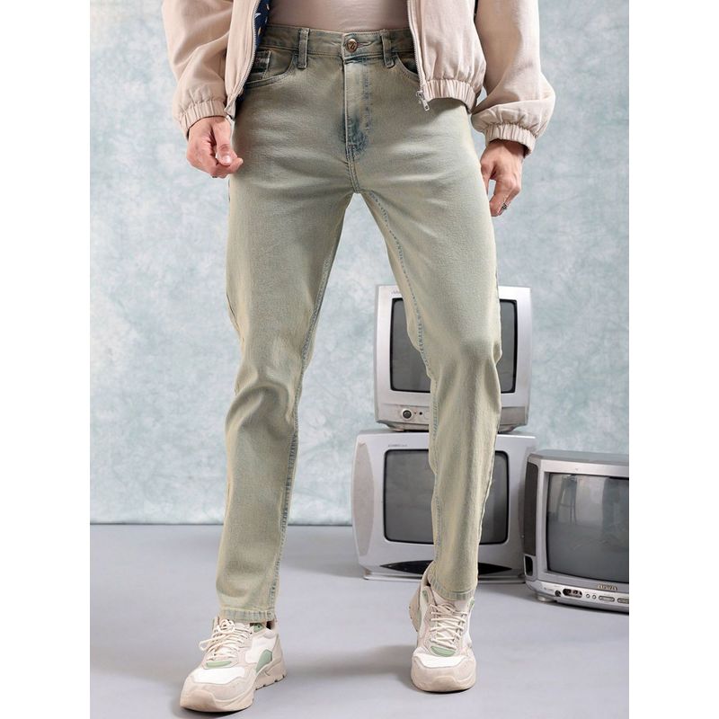 The Indian Garage Co Men Slim Fit Solid Mid-Rise Stretchable Jeans (30)