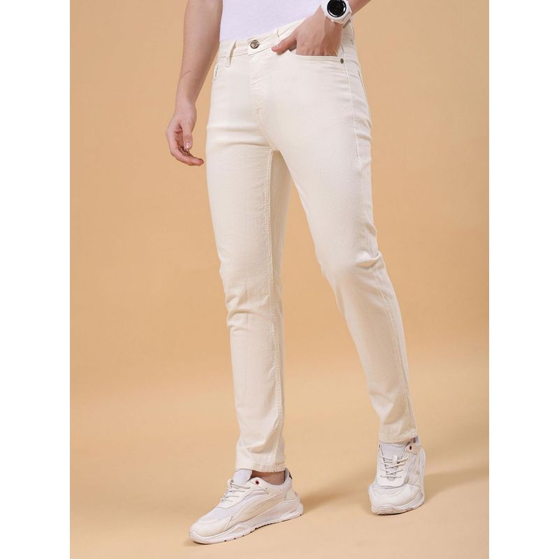 The Indian Garage Co Men Slim Fit Solid Mid-Rise Stretchable Jeans (32)