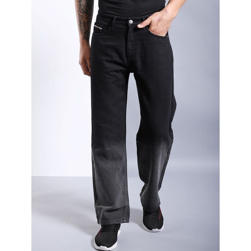 The Indian Garage Co Men Baggy Solid Mid-Rise Stretchable Jeans (30)