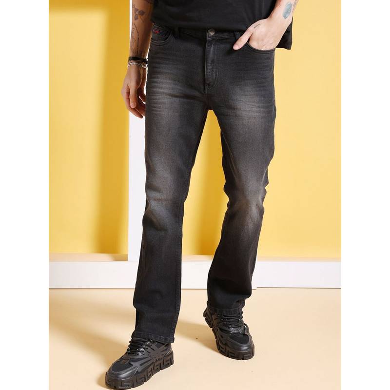 The Indian Garage Co Men Straight Solid Mid-Rise Stretchable Jeans