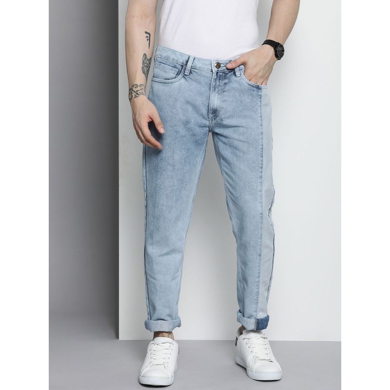 The Indian Garage Co Men Regular Fit Two Toned Mid-Rise Jeans (28)