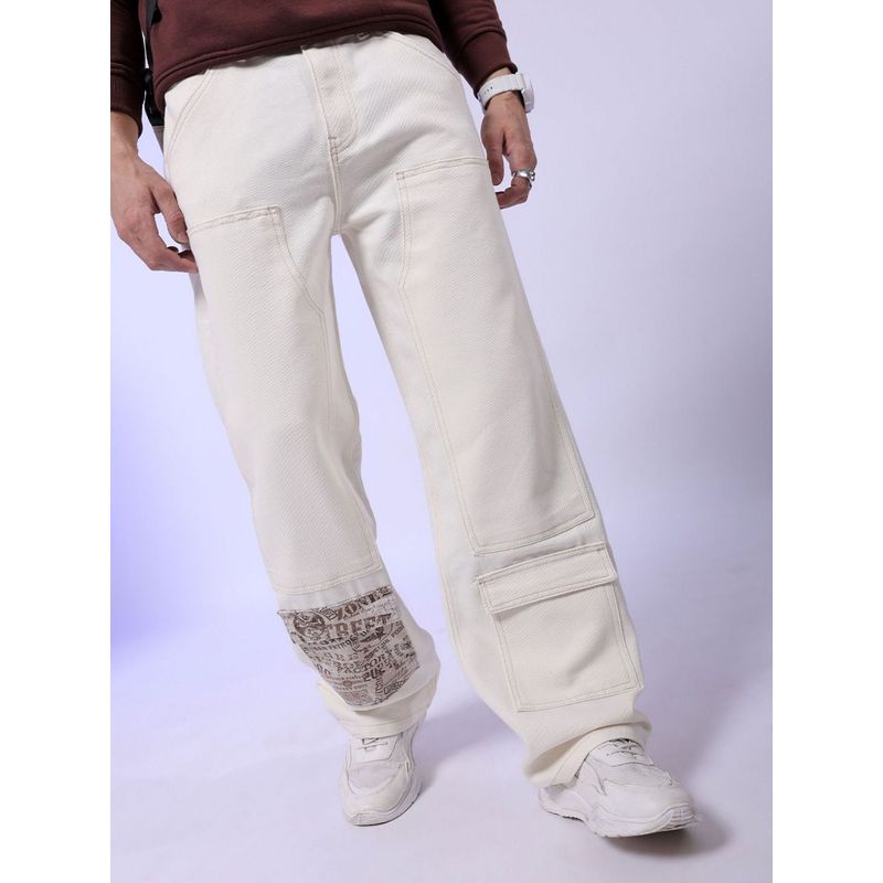 The Indian Garage Co Men Baggy Solid Mid-Rise Carpenter Utility Denim (34)