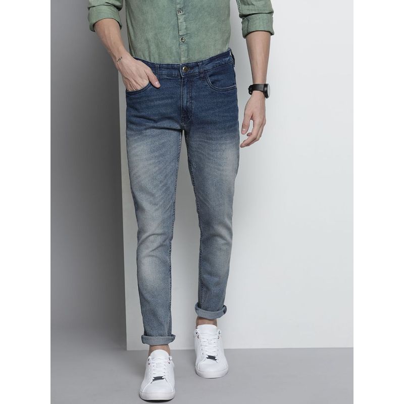 The Indian Garage Co Men Slim Fit Solid Mid-Rise Stretchable Jeans (30)