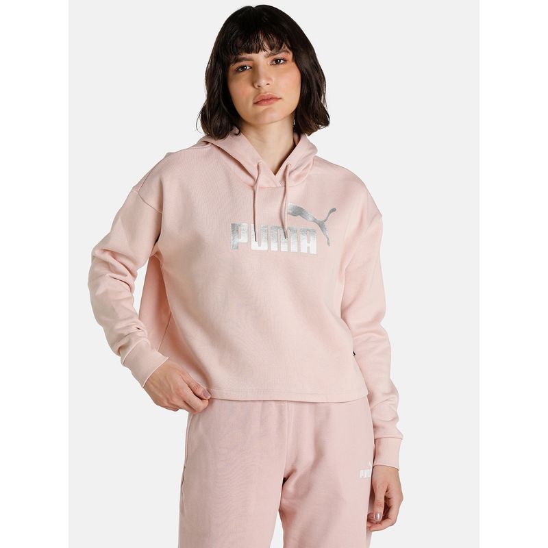 Pink puma hoodie on sale womens