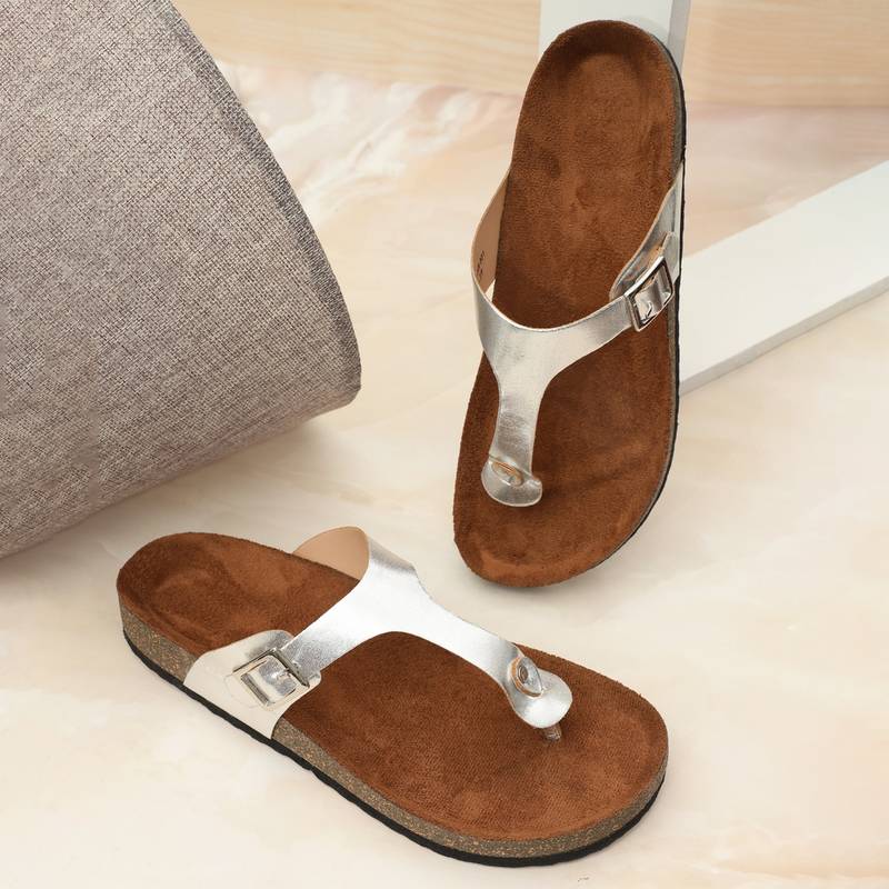 MOZAFIA Womens Compass Silver Sandals (EURO 39)