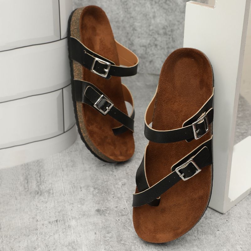 MOZAFIA Womens Black Sandals (EURO 37)