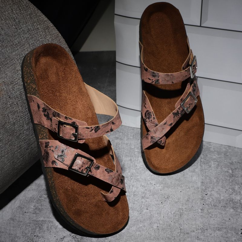 MOZAFIA Womens Gajri Flower Sandals (EURO 38)