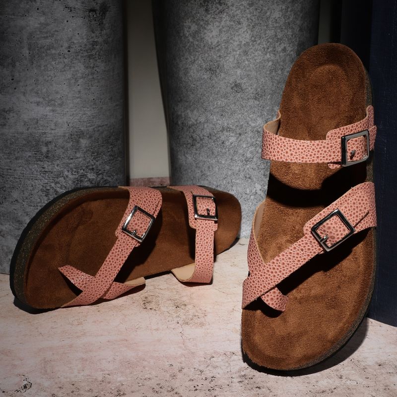 MOZAFIA Womens Pink Snowdrops Sandals (EURO 37)