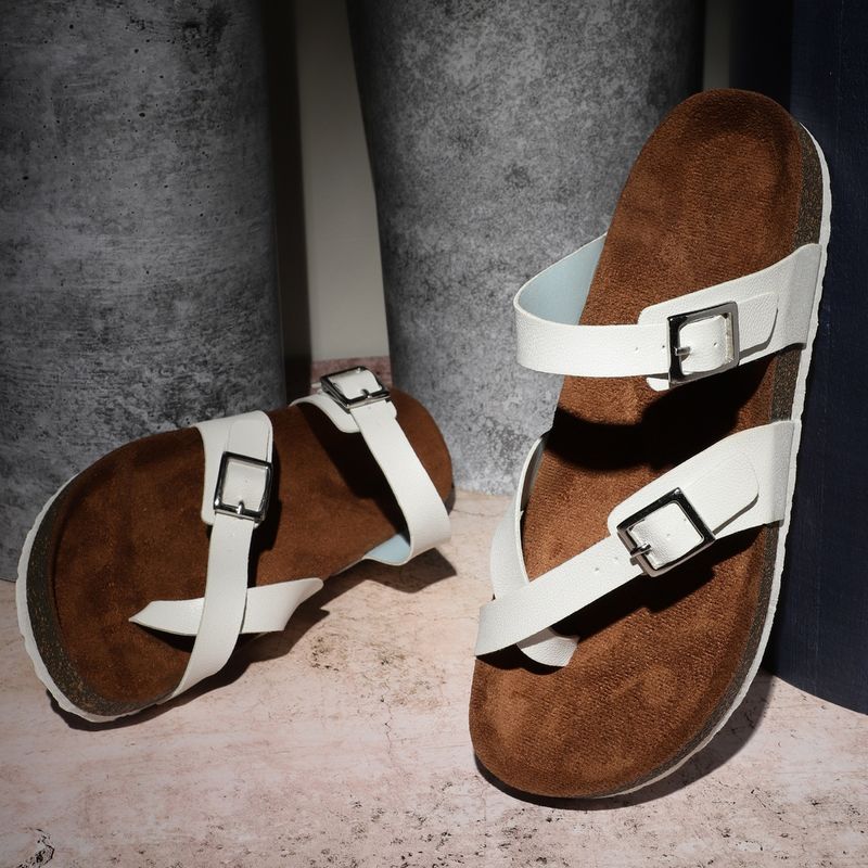 MOZAFIA Womens White Sandals (EURO 38)