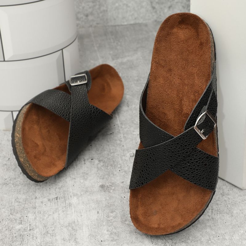 MOZAFIA Womens Black Snowdrop Sandals (EURO 42)