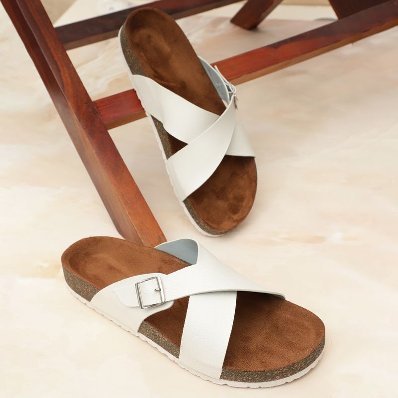 Criss cross on sale white sandals